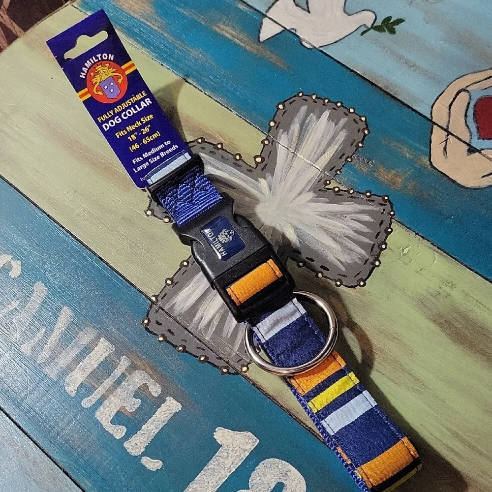 Hamilton Vibrant Blue and Yellow Dog Collar